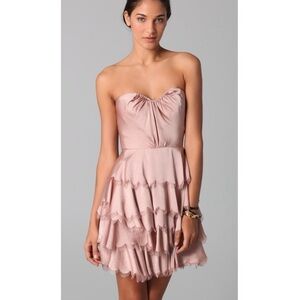Rebecca Taylor Strapless Blush Dress
